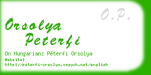 orsolya peterfi business card